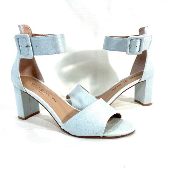 NEW Chinese Laundry Sky Blue Ankle Strappy Heels - Picture 1 of 8